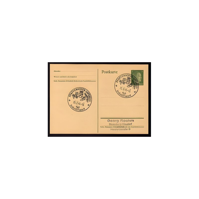 Ganzsache PFAFFENHOFEN Cachet Spécial 250243 WW2