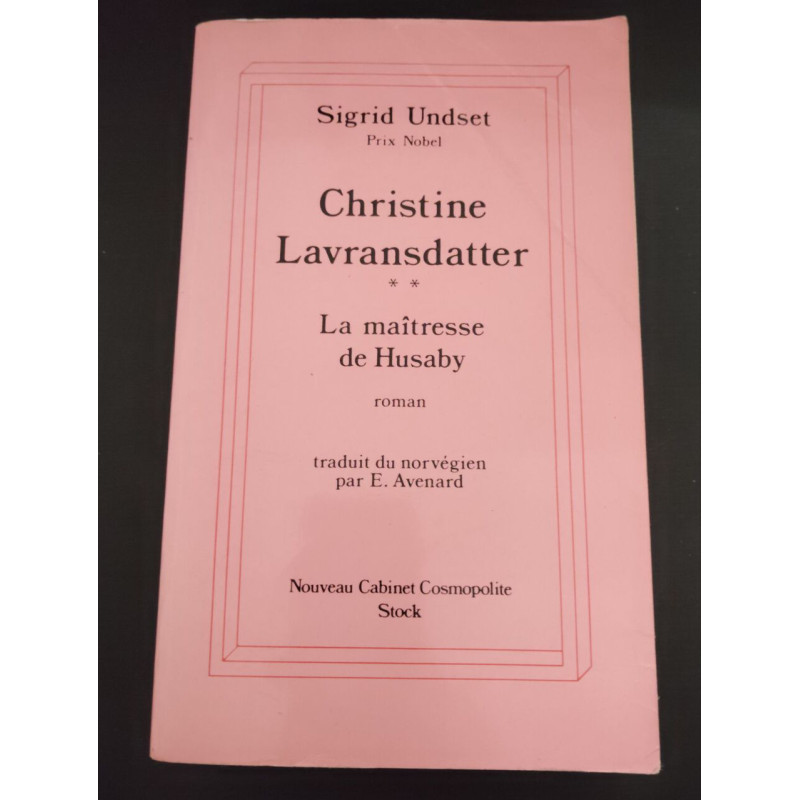 Christine lavransdatter - tome 2 - la maitresse du husaby