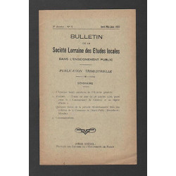 Bulletin Société LORRAINE Etudes Locales n9