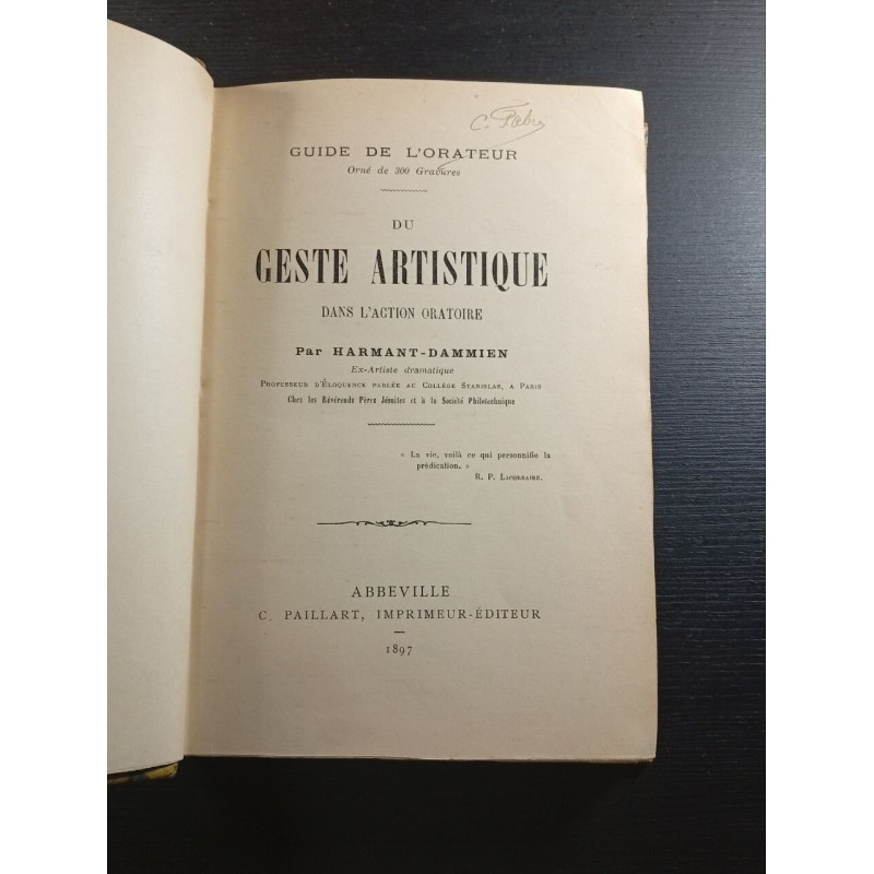 Du Geste Artistique dans l'Action Oratoire