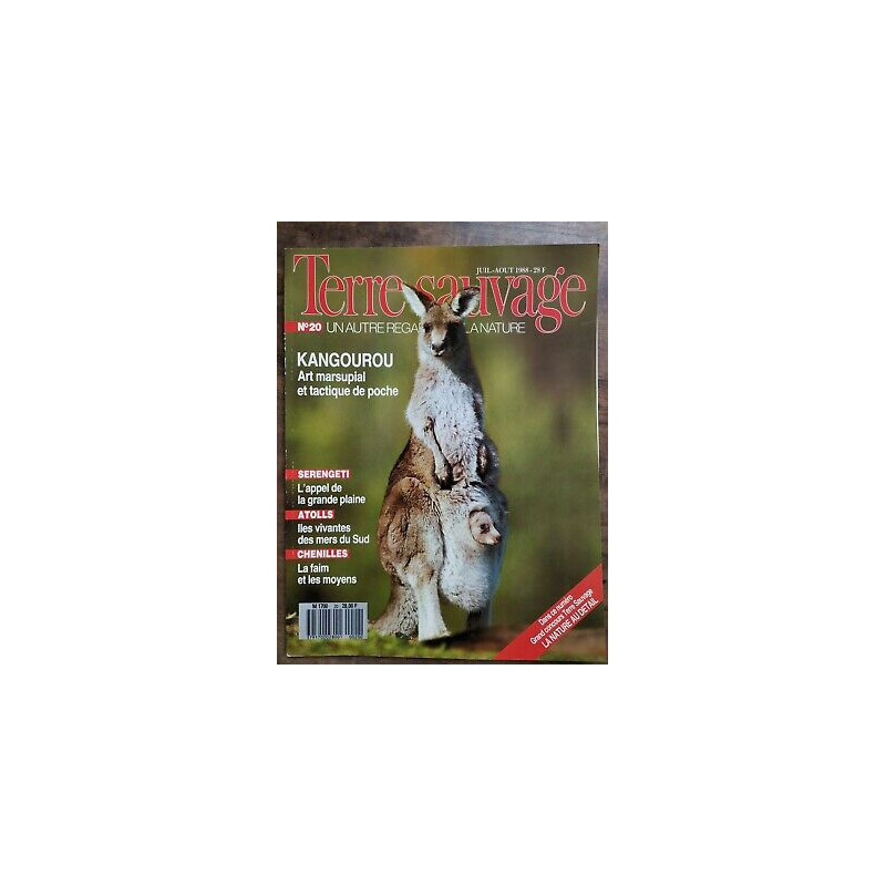 Terre Sauvage n20 juil août 1988 Kangourou art marsupial et...