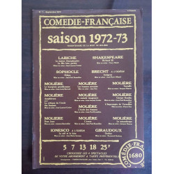 Comedie-Française - Nº 11 : Saison 1972-73 / Septembre 1972