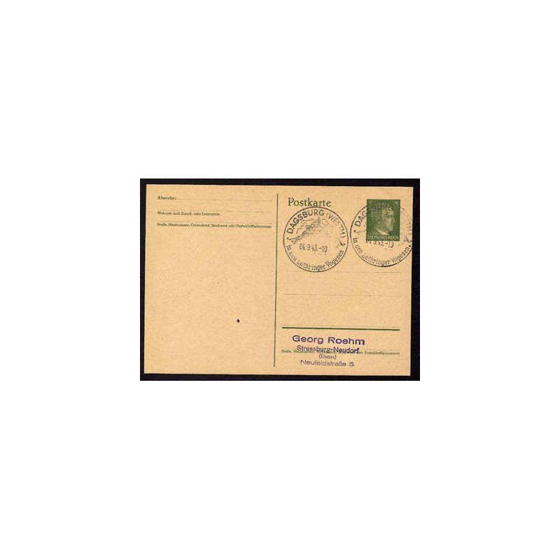 Ganzsache DAGSBURG Cachet Spécial 040943 WW2