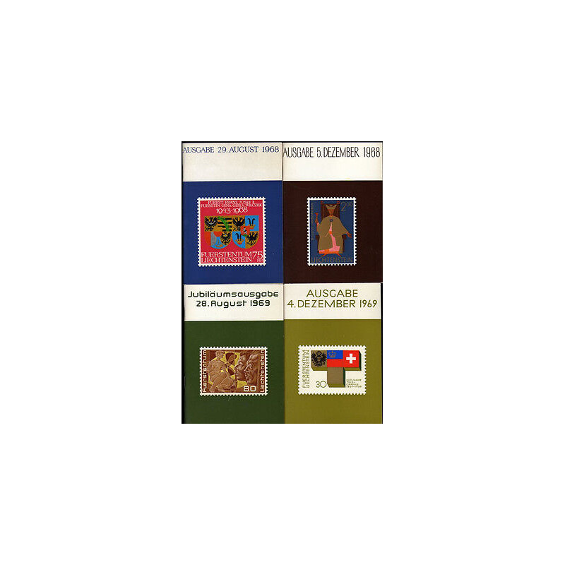 4 Books Stamps Furstentum LIECHTENSTEIN 1968 1969 Timbres...