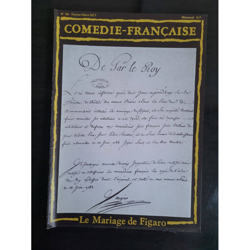 Comedie-Française - Nº 56 : Le Mariage de Figaro / Février-Mars 1977