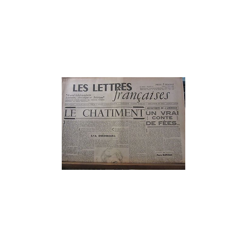 Les Lettres Françaises n50 7 Avril 1945 paulhan peynet effel carco