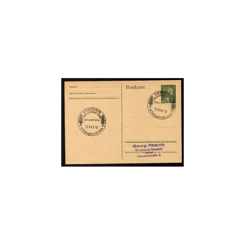 Ganzsache OBERHAIN Cachet Spécial 43 WW2