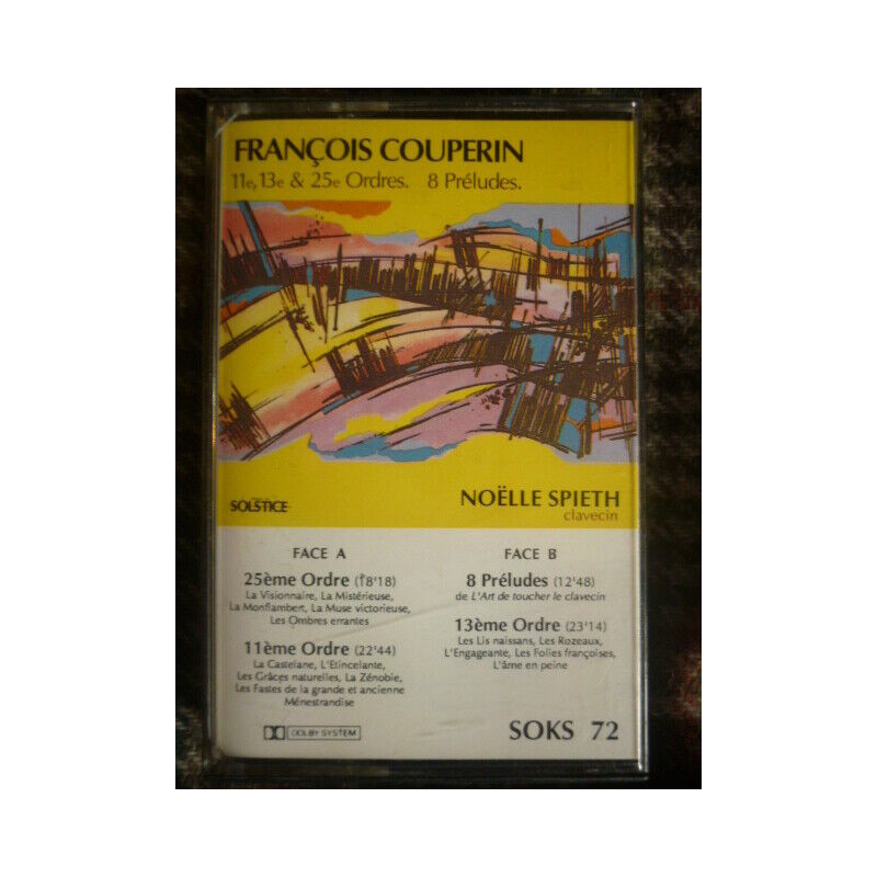 Couperin 11è 13è 25è Ordres-8 Préludes Cassette Audio-K7 Solstice...