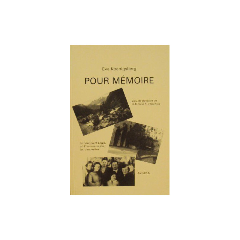 POUR Mémoire (Français) Broché – 1 janvier 1999