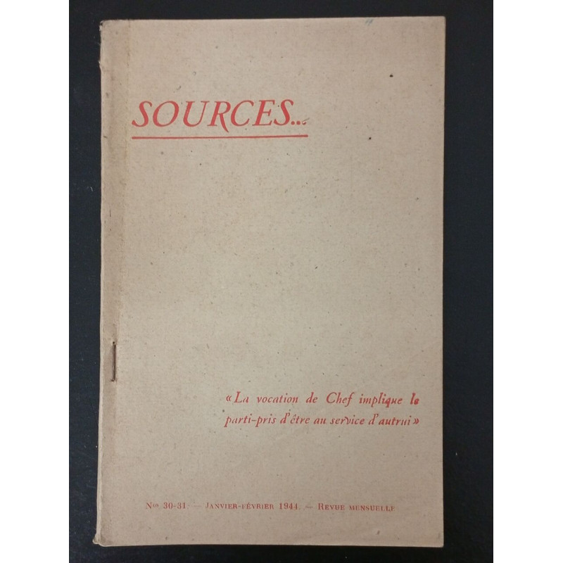 Sources... N.30-31 - Janvier - Février 1944