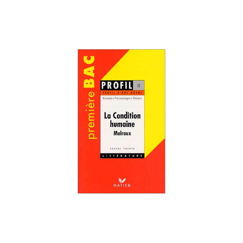 "La condition humaine" (1933) André Malraux : résumé personnages...