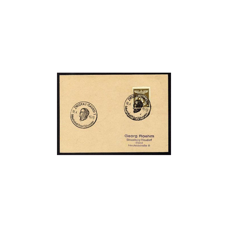 Allemagne n 762 Yv. cachet WW2 ZWICKAU Mi. 830