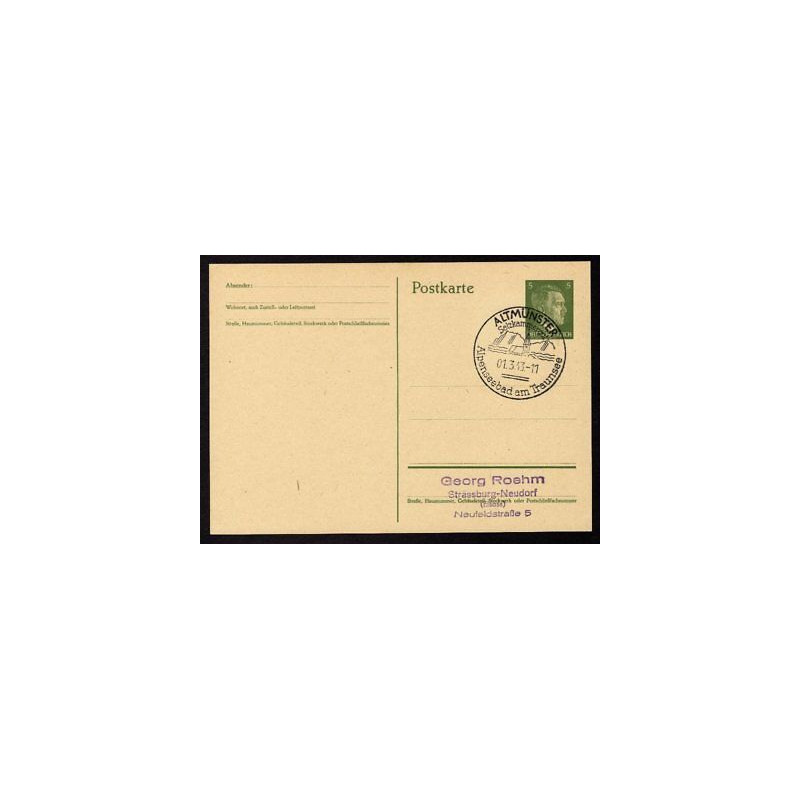 Ganzsache ALTMÜNSTER Cachet Occupation 010343 WW2
