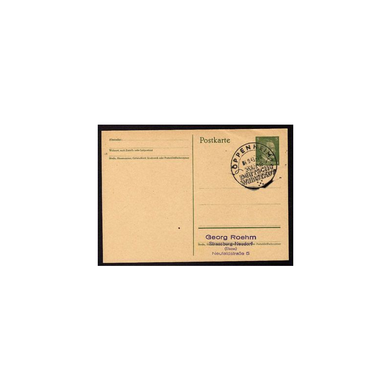 Ganzsache OPPENHEIM Cachet Spécial 040943 WW2