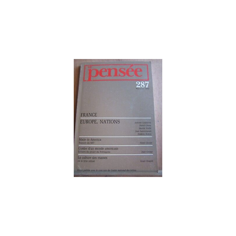 La Pensée n 287 mai juin 1992 nation La Culture des Masses
