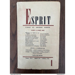 Esprit n1 Vingt et unieme année Janvier 1953