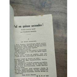 Mon Roman policier Vol en quinze secondes - Florent manuel