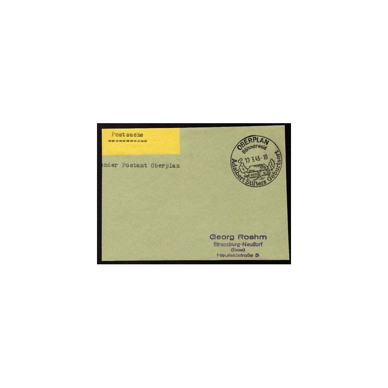 Postsache Absender Postamt OBERPLAN du 100343
