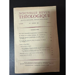 Nouvelle revue théologique 94e année n°1 tome 84