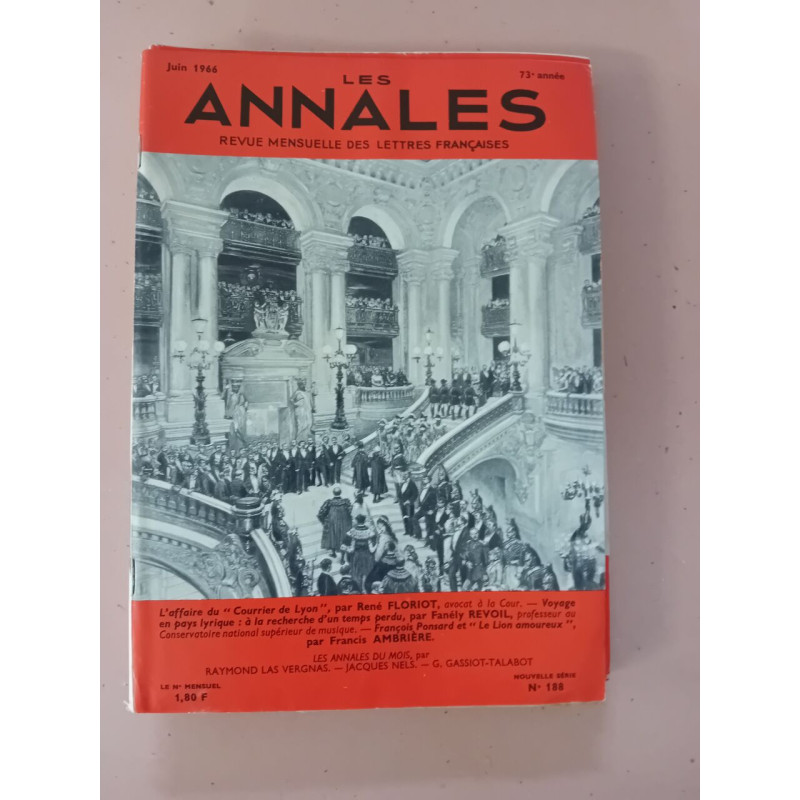 Revue Les annales des lettres françaises N° 188