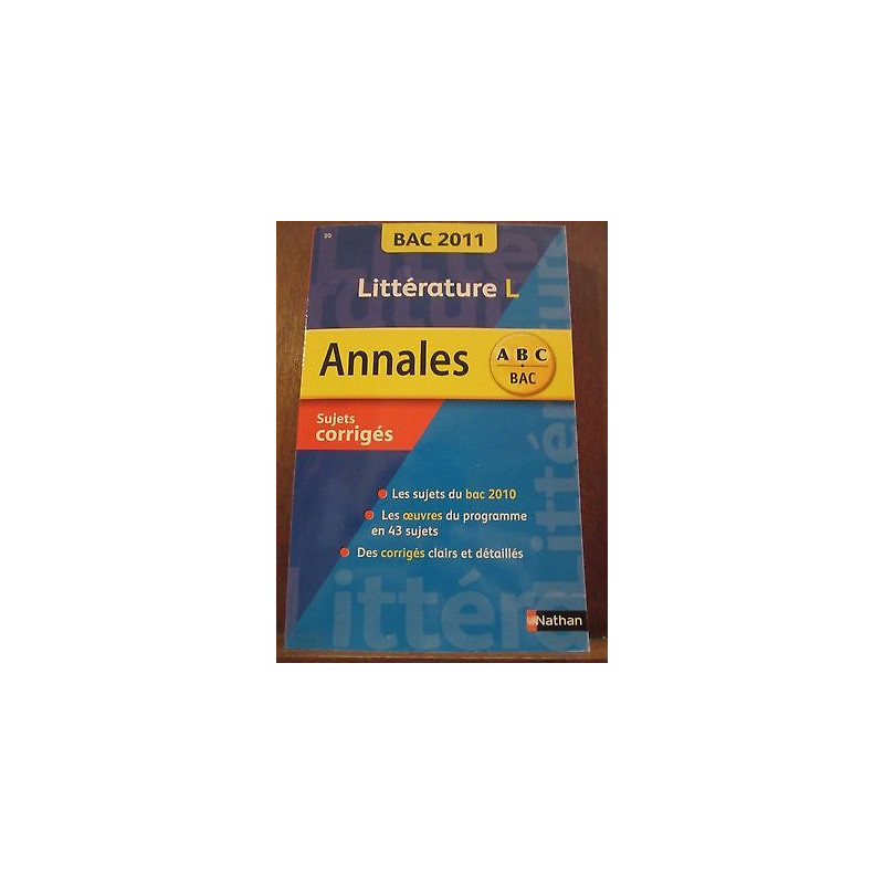 Annales Bac Littérature L sujets corrigés