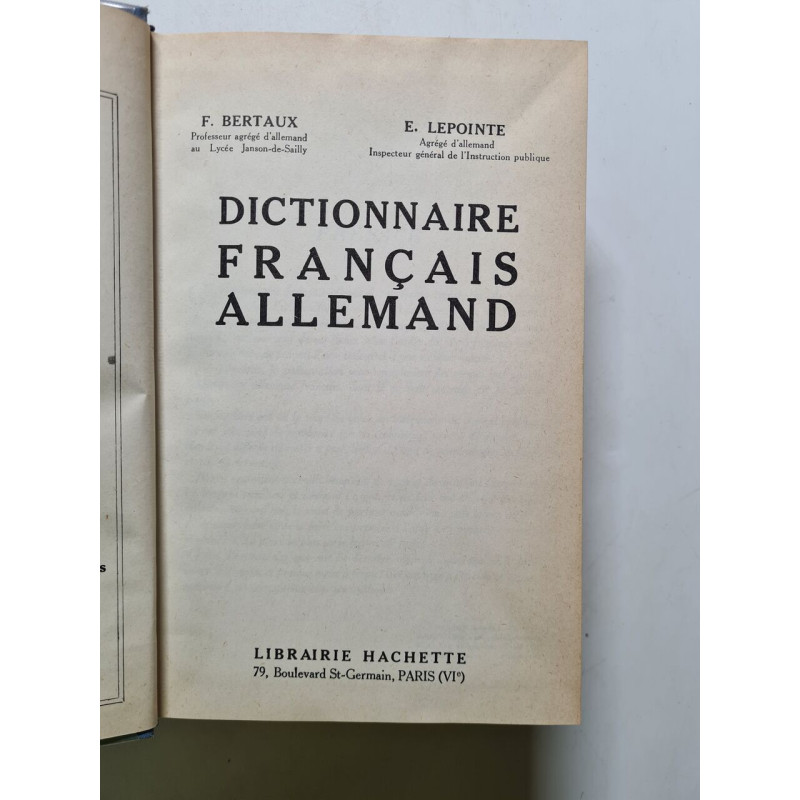 Dictionnaire français allemand - 1962