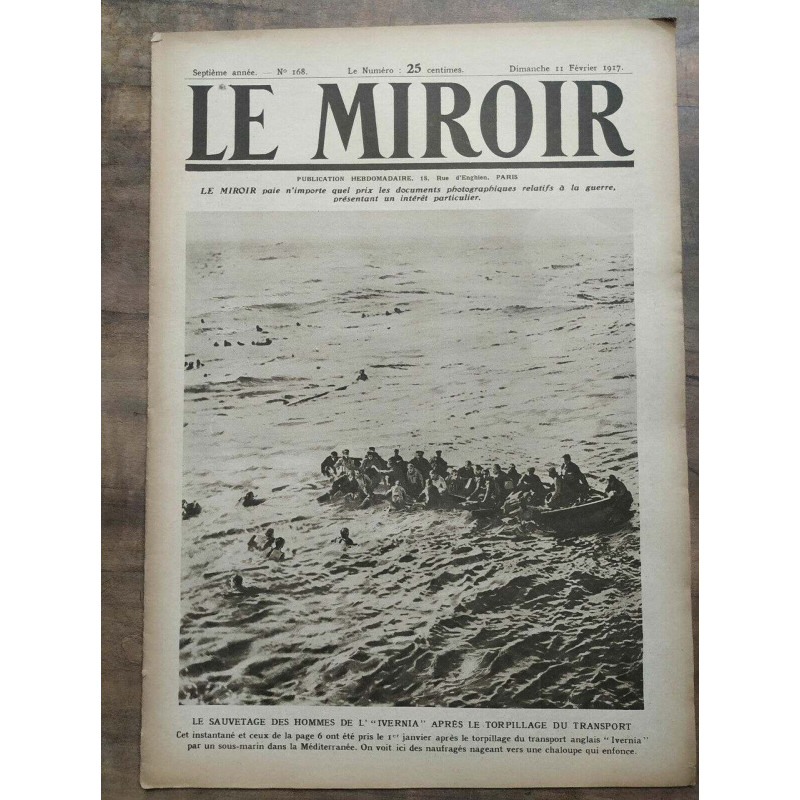 Le Miroir n168 11 Février 1917