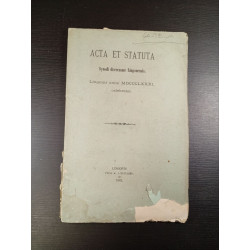 Acta et Statuta 1882
