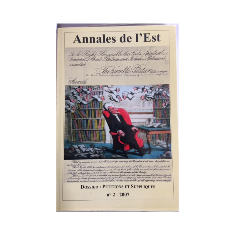 ANNALES DE L'EST - DOSSIER: PETITIONS ET SUPPLIQUES 6ème SERIE -...