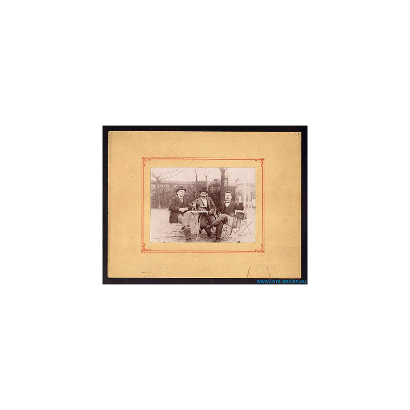 Ancienne Photo ca Professeurs qui boivent un verre sur tirage citrate