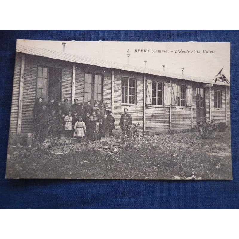 cpa Epehy somme L'école et la mairie Baudinière