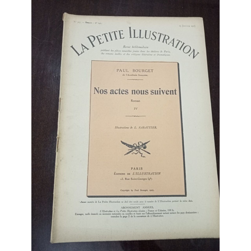 La petite Illustration N° 316. Nos actes nous suivent IV