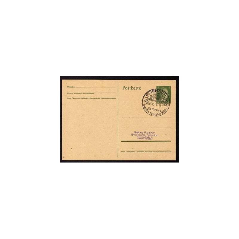 Ganzsache EISENACH Cachet Spécial 031044 WW2