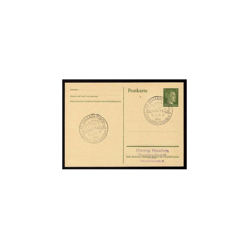 Ganzsache ST JOHANN Cachet Spécial 020243 WW2