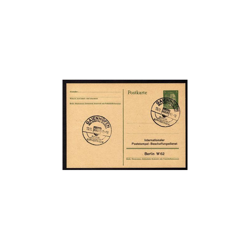 Ganzsache GAIENHOFEN 131142 Poststempel Berlin W62