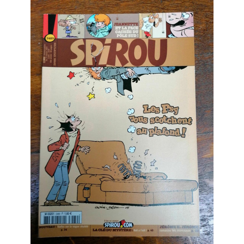 Spirou n3489 Les Psy vous scotchent au plafond