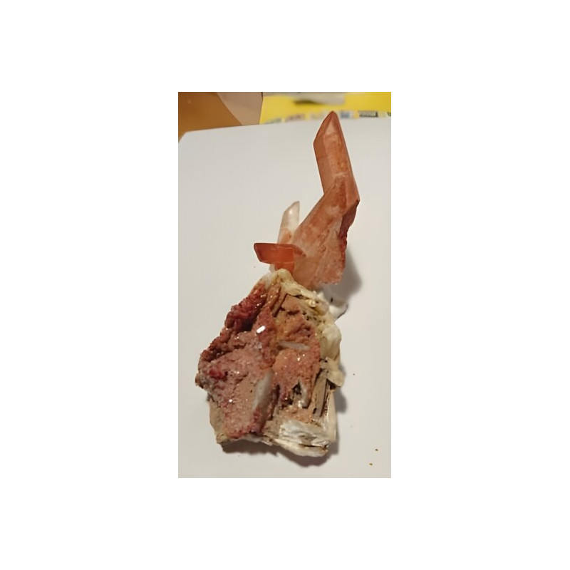 Lot de 2 Quartz hematoïde vanadinite sur barytine QHVB 8