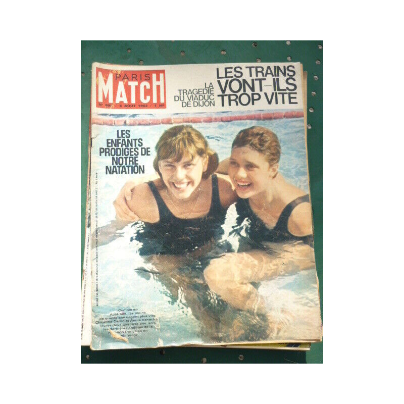PARIS MATCH n695 du 4 août 1962 tragédie du viaduc de dijon natation