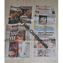 4 Jounaux DECES PRINCESSE DIANA France-Soir L'indépendant Catalan...
