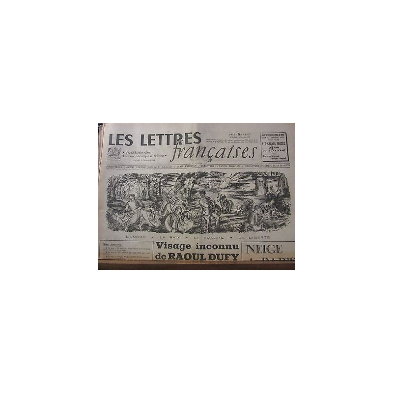 Les Lettres Françaises n139 20 Décembre 1946 paulhan peynet effel dufy