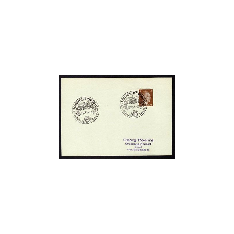 Allemagne n 706 Yv. cachet WW2 BUCHSWEILER Timbre Allemand Hitler...