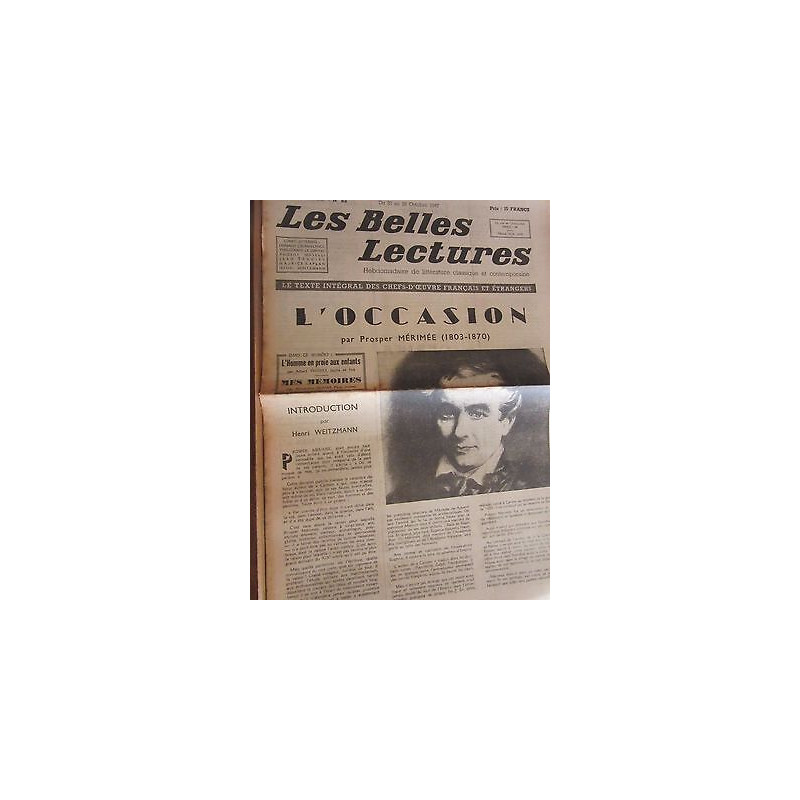 Les Belles Lectures n83 du 22 au 28 Octobre 1947 mérimée L'Occasion