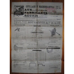 Tarif AUX FABRICANTS REUNIS Outillage Machines