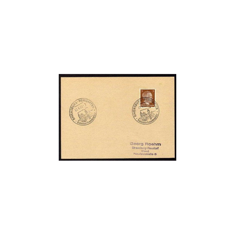 Allemagne n 706 Yv. cachet WW2 RAVENSBURG WEINGARTEN Timbre...