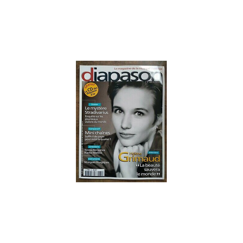 diapason Le Magazine de la Musique Classique Nº480 Avril 2001