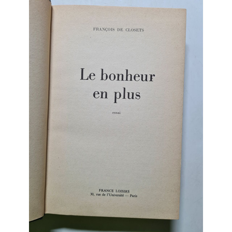 Le bonheur en plus - 1974