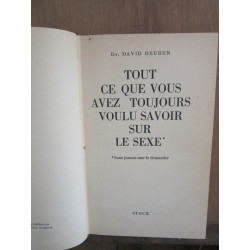 dr d reuben Tout ce que vous avez toujours voulu savoir sur le...