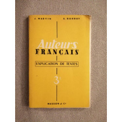 AUTEURS FRANCAIS. TEXTES POUR LA LECTURE ET L EXPLICATION. CLASSES...