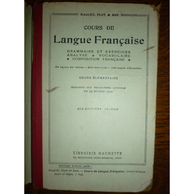 maquet Flot roy Cours de grammaire et exercices Hachette