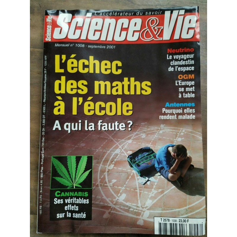 Science Vie Nº 1008 L'éche des maths à I' école Septembre 2001